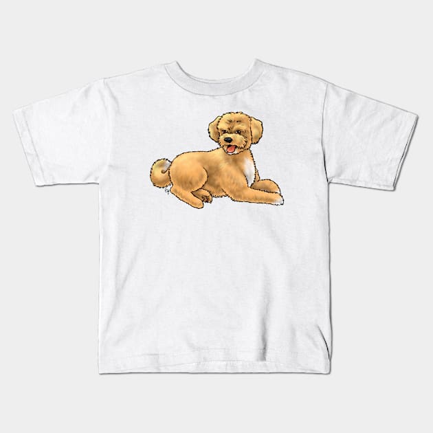 Dog - Aussiedoodle - Apricot Kids T-Shirt by Jen's Dogs Custom Gifts and Designs